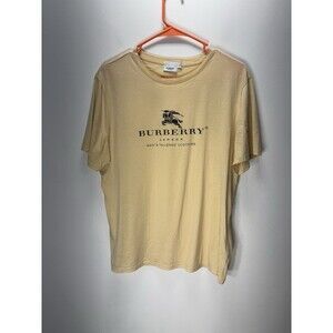 Burberry  Men’s  T-shirt Cotton Crew Neck Cream Sz Xl
